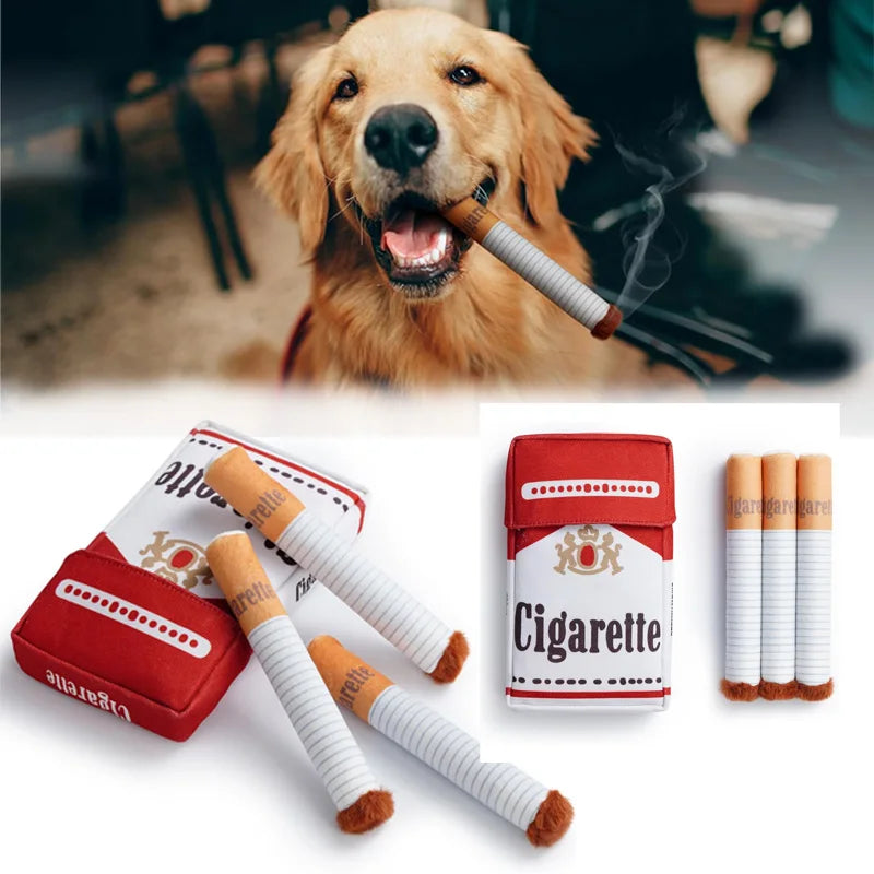 Engraçado interativo brinquedos do cão de pelúcia criativo cigarro interativo