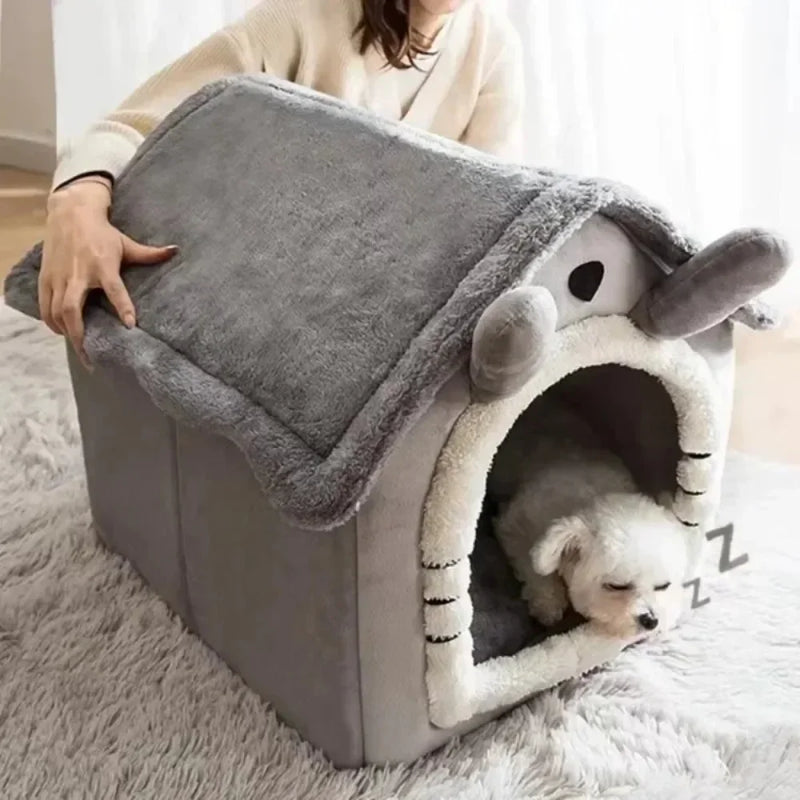 Casa para cães e gatos, quente, lavável, para todas as estações