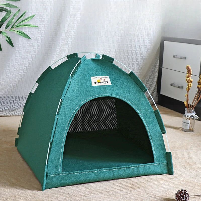 Dobrável casa de gato pet tenda quatro estações universal